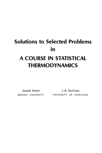 Imagen de archivo de Course in Statistical Thermodynamics: Solutions a la venta por Revaluation Books