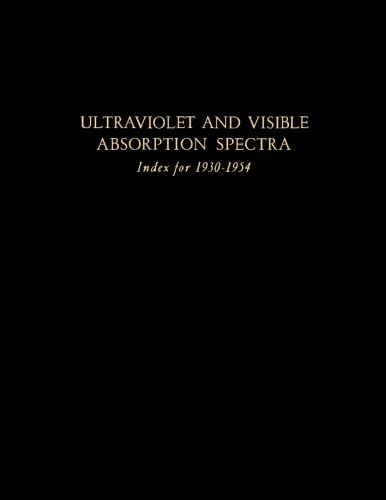 Imagen de archivo de Ultraviolet and Visible Absorption Spectra: Index for 1930-1954 a la venta por Ammareal