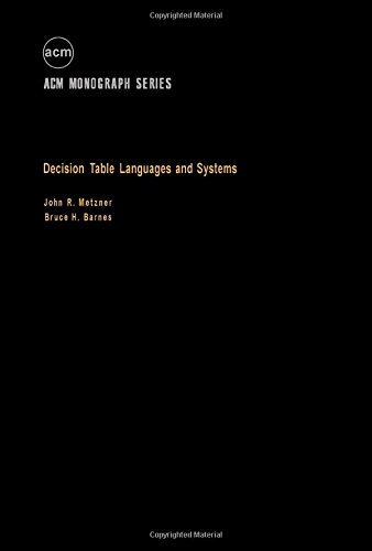 9780124920507: Decision Tables Languages and Systems