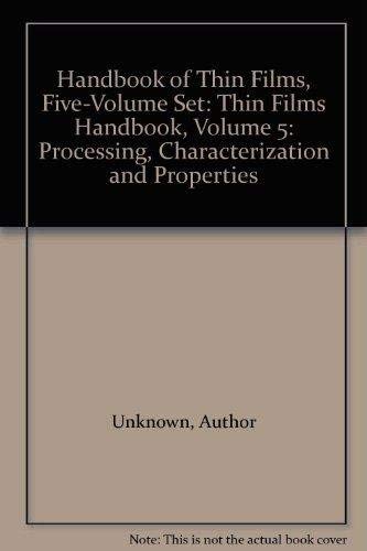Beispielbild fr Handbook of Thin Film Materials, Volume 5: Nanomaterials and Magnetic Thin Films zum Verkauf von Tiber Books