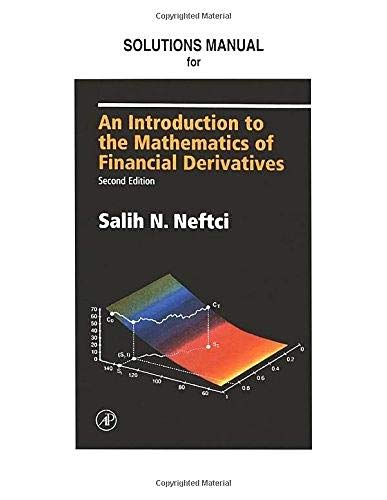 Imagen de archivo de Neftci Solutions Manual to an Introduction to the Mathematics of Financial Derivatives a la venta por TextbookRush