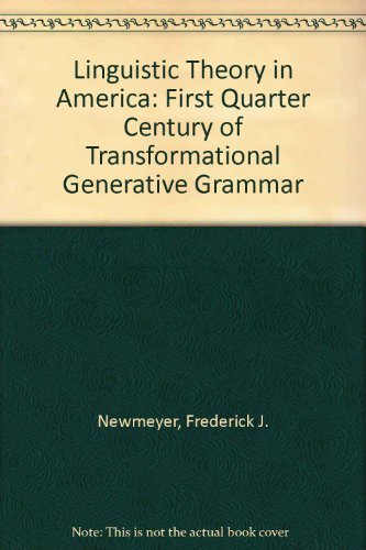 Stock image for Linguistic theory in America: The first quarter-century of transformational generative grammar for sale by HPB-Red