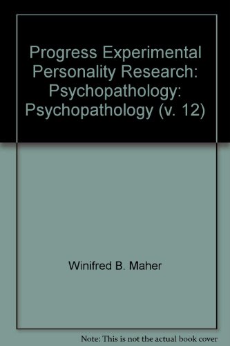 Imagen de archivo de Progress Experimental Personality Research : Psychopathology a la venta por Better World Books