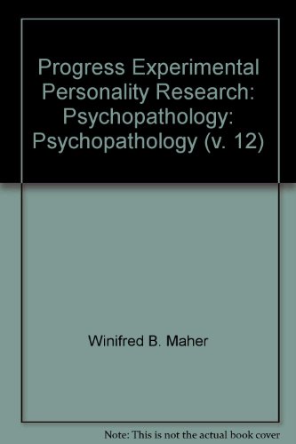 Stock image for Progress Experimental Personality Research : Psychopathology for sale by Better World Books