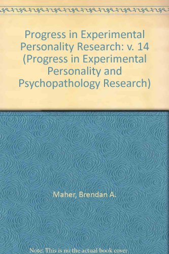 Stock image for Progress in Experimental Personality Research for sale by Better World Books