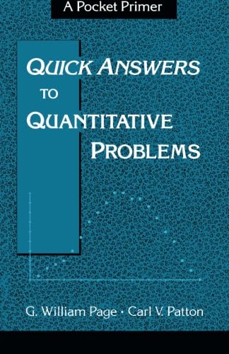 9780125435703: Quick Answers to Quantitative Problems: A Pocket Primer