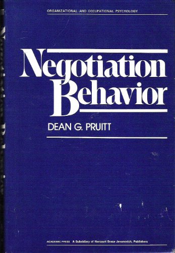 9780125662505: Negotiation Behaviour (Organizational and Occupational Psychology)