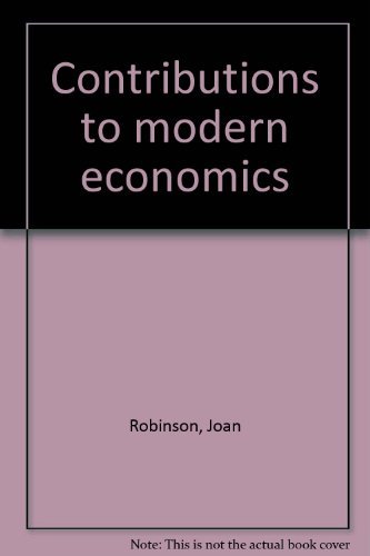 9780125905527: Title: Contributions to modern economics