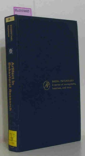 Beispielbild fr Artifact in Behavioural Research (Social Psychological Monograph) zum Verkauf von J. HOOD, BOOKSELLERS,    ABAA/ILAB
