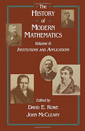 The History of Modern Mathematics: Institutions and Applications; Proceediings of the Symposium o...