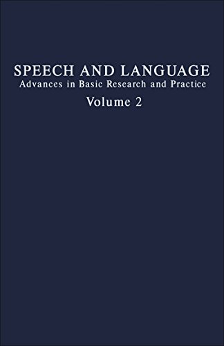 9780126086027: Speech and Language: Advances in Basic Research and Practice: v. 2