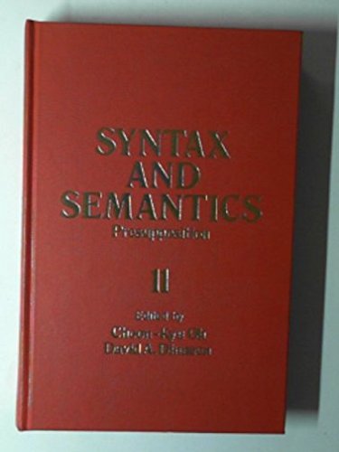 Stock image for Syntax and Semantics: Presupposition (Volume 11) for sale by Anybook.com