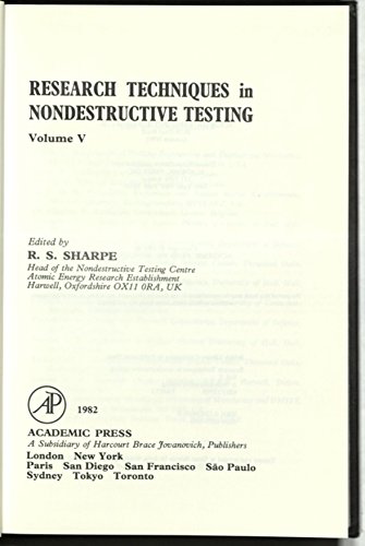 Imagen de archivo de Research Techniques in Nondestructive Testing by Sharpe, R. S. a la venta por Sequitur Books