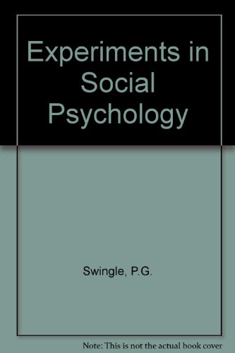 Stock image for Experiments Iin Social Psychology for sale by Better World Books Ltd