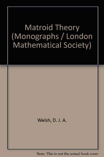 Stock image for Matroid theory (L.M.S. monographs) for sale by Phatpocket Limited
