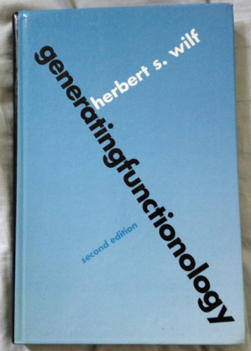 9780127519562: generatingfunctionology, Second Edition