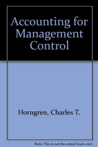 Imagen de archivo de Accounting for management control: An introduction a la venta por Basement Seller 101