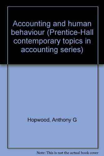 Stock image for Accounting and Human Behavior for sale by Better World Books