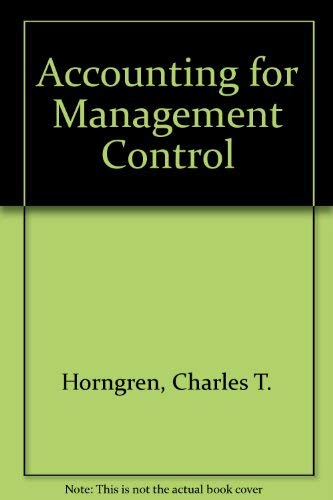 Beispielbild fr Accounting for management control: an introduction zum Verkauf von Wonder Book