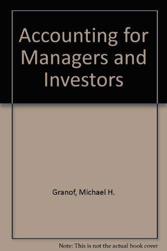 9780130027252: Accounting for Managers and Investors