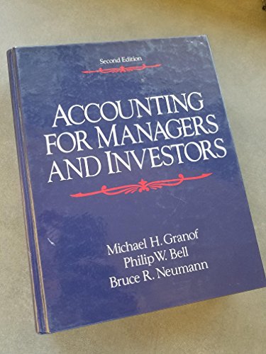 Imagen de archivo de Accounting for Managers and Investors a la venta por ThriftBooks-Atlanta