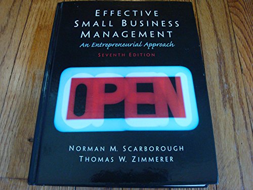Stock image for Effective Small Business Management : A Entrepreneurial Approach for sale by Better World Books