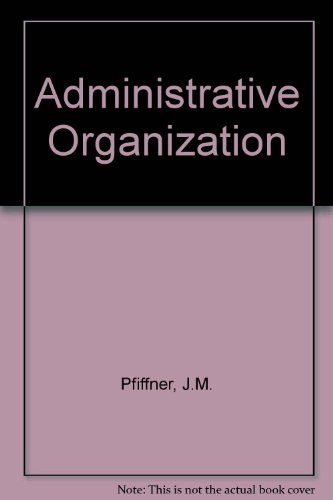 Stock image for Administrative Organization for sale by Wonder Book