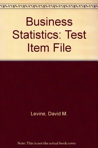 Imagen de archivo de Business Statistics: Test Item File a la venta por Hippo Books