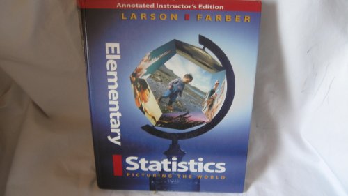 Imagen de archivo de Elementary Statistics: Picturing the World (Annotated Instructor's Edition) (w/one Floppy Disk) a la venta por BookHolders