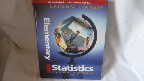 Stock image for Elementary Statistics: Picturing the World (Annotated Instructor's Edition) (w/one Floppy Disk) for sale by BookHolders