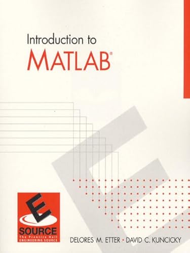 9780130131492: Introduction to MatLAB