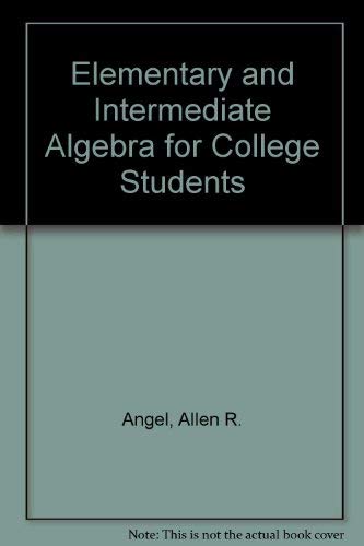 Beispielbild fr Elementary and Intermediate Algebra for College Students zum Verkauf von HPB-Red