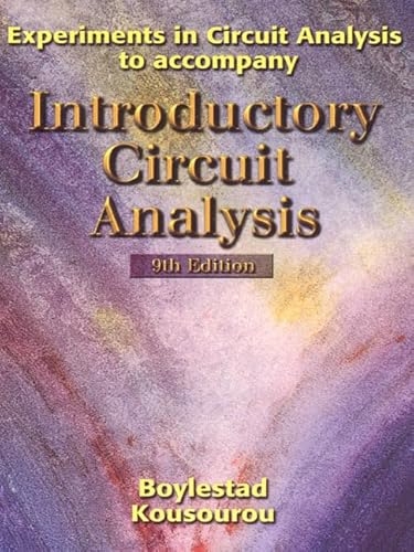 Imagen de archivo de Experiments in Circuit Analysis to Accompany Introductory Circuit Analysis a la venta por HPB-Red