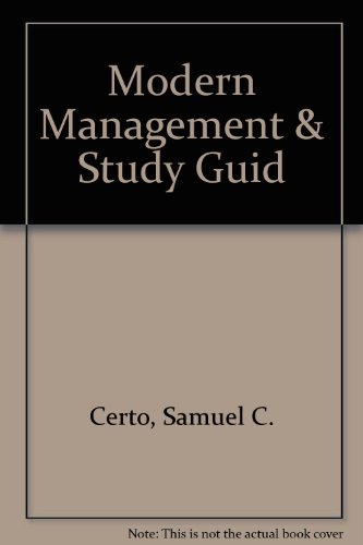 Modern Management: Diversity, Quality, Ethics, & the Global Environment (9780130166517) by Certo, Samuel C.