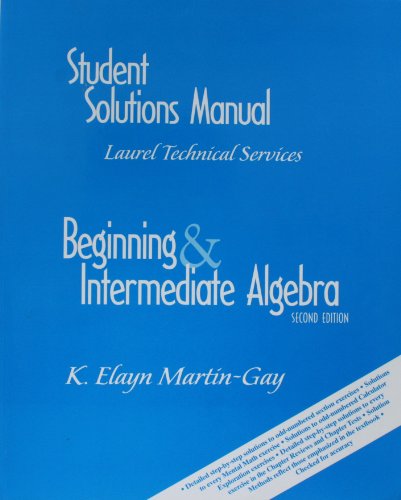 Immagine dell'editore per Beginning & Intermediate Algebra, Second Edition (Student Solutions Manual) venduto da WorldofBooks