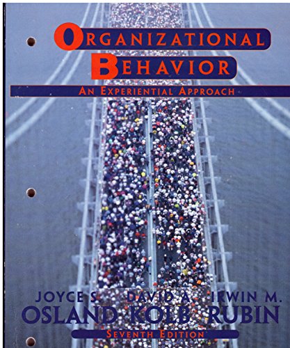 Stock image for Organizational Behavior: An Experimental Approach for sale by COLLINS BOOKS