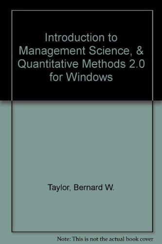 9780130179425: Introduction to Management Science, & Quantitative Methods 2.0 for Windows