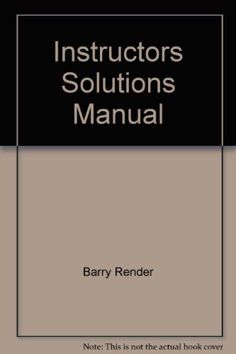 Stock image for Operations Management: Instructors Solutions Manual for sale by medimops