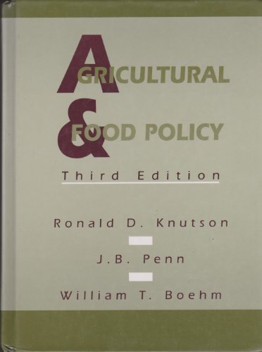 Beispielbild fr Agricultural and Food Policy zum Verkauf von Mispah books