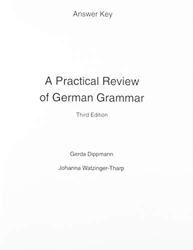 9780130203076: Answer Key (A Practical Review of German Grammar)