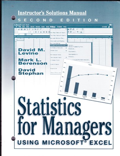 Stock image for Instructors Solution Manual. Second Edition. Statistics for Managers Using Microsoft Excel for sale by Cambridge Rare Books