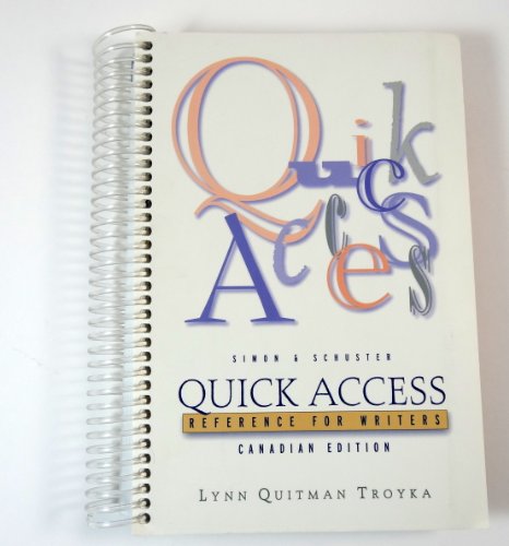 9780130214928: Quick Access: Reference for Writers (Canadian Edition)