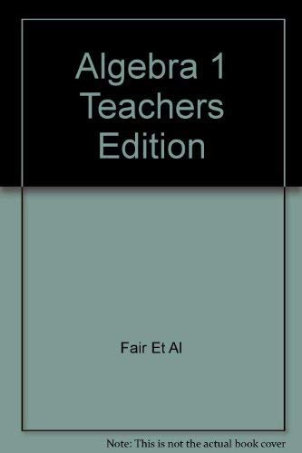 Stock image for Algebra 1 Teachers Edition for sale by Better World Books