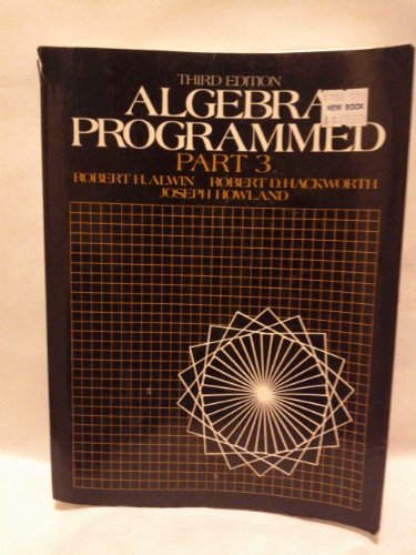 Imagen de archivo de Algebra Programmed: Part 3 a la venta por Books Unplugged