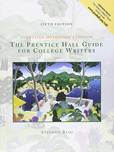 9780130225474: The Prentice Hall Guide for College Writers