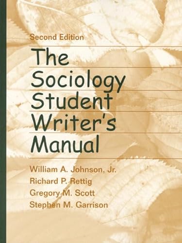 Stock image for The Sociology Student Writer's Manual (2nd Edition) for sale by HPB-Red