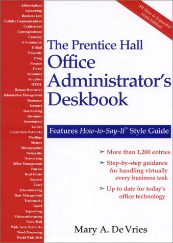 Beispielbild fr Office Administrator's Deskbook zum Verkauf von Better World Books