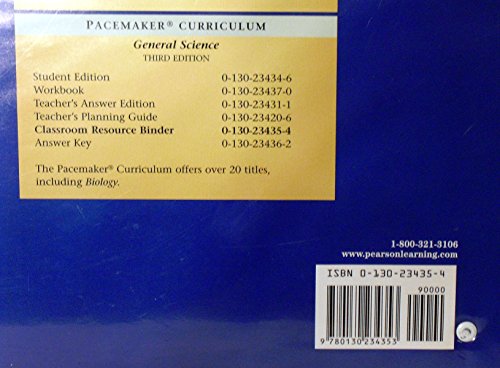 Globe Fearon General Science: Classroom Resource Binder, 3rd Edition (Pacemaker Curriculum) (9780130234353) by Globe Fearon