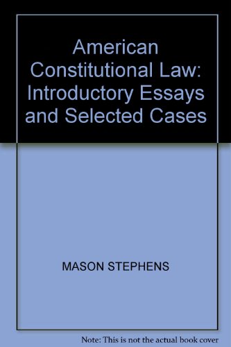 Beispielbild fr American constitutional law: Introductory essays and selected cases zum Verkauf von Wonder Book