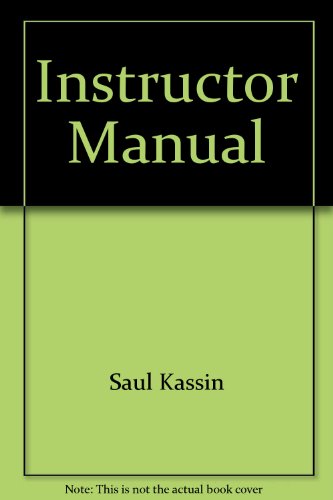 Instructor Manual (9780130269553) by Saul Kassin